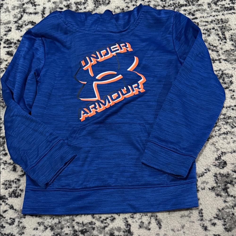 Under Armour Kids Blue Sweatshirt with Orange Logo